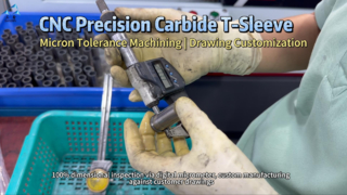Lavorazione e ispezione personalizzate di maniche a T in carburo CNC